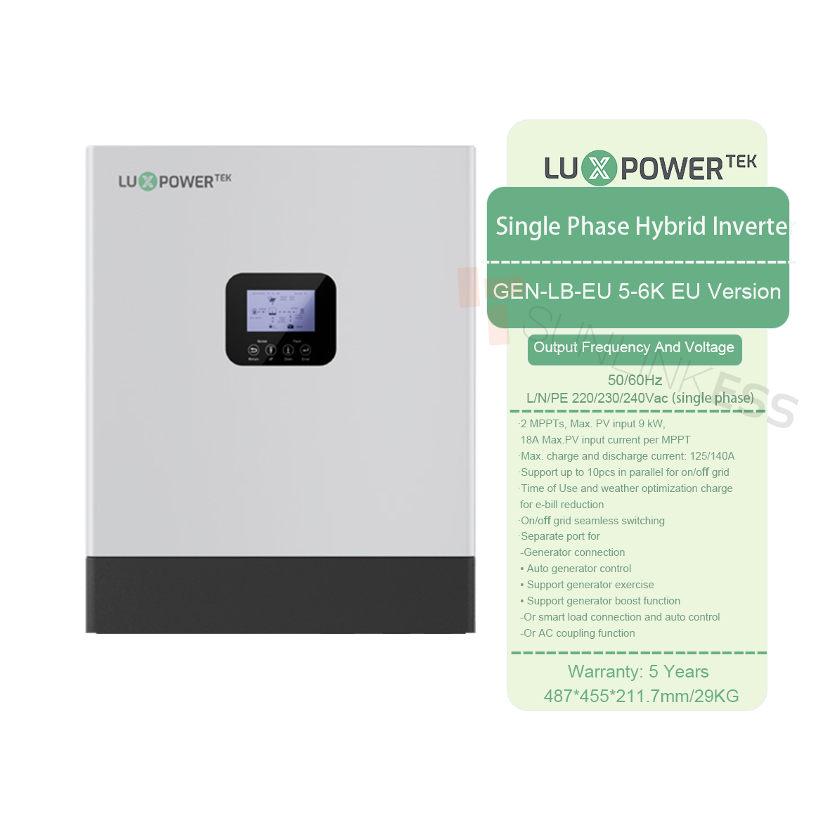 LUXPOWER GEN-LB-EU 3-6K हाइब्रिड सोलर पावर इन्वर्टर